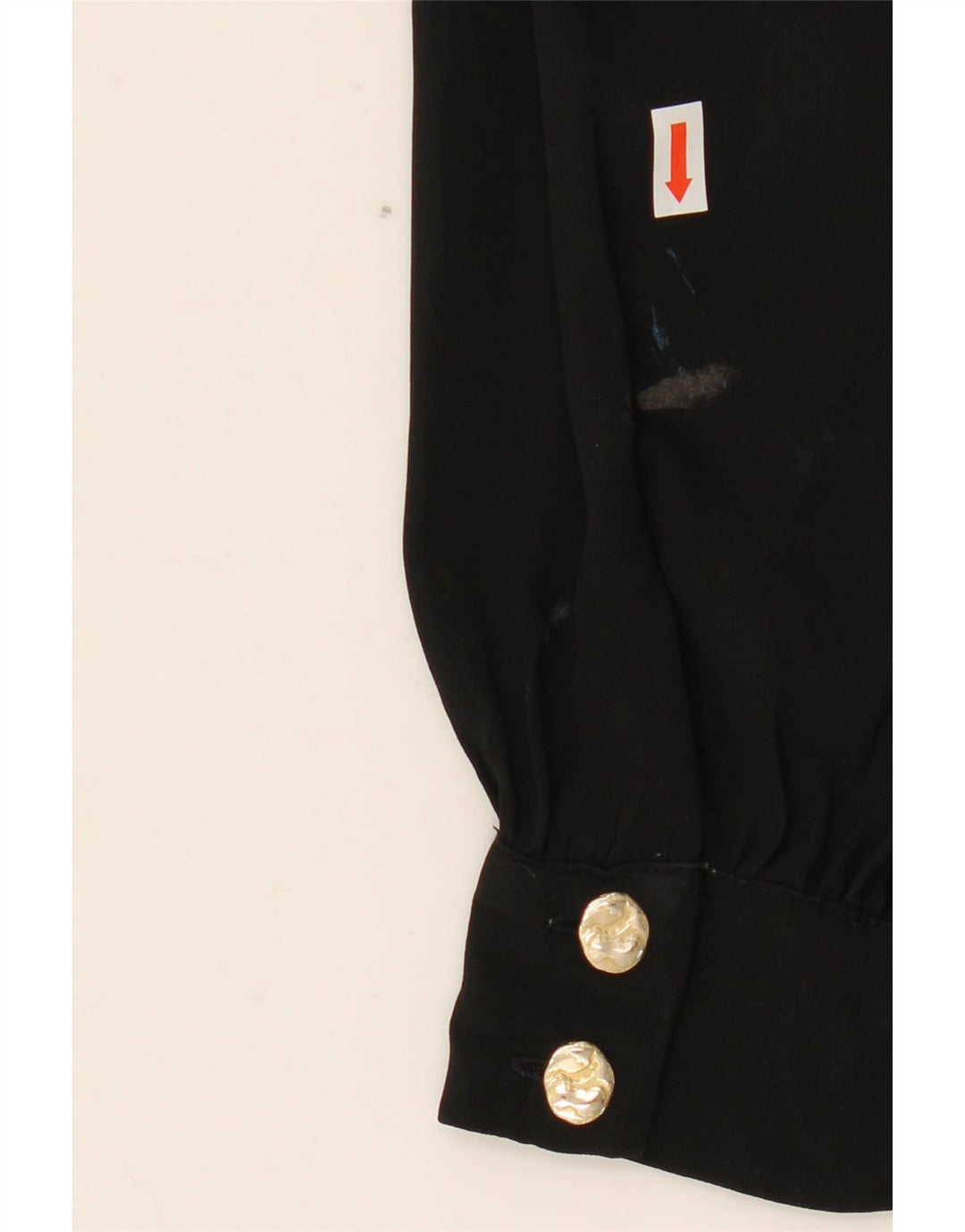 Zara Chemisier à manches longues avec cravate sur le devant pour femme UK 10 Petit Noir Polyester