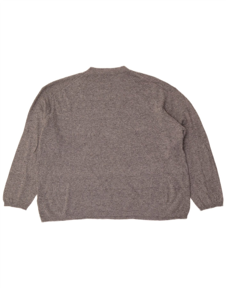 Zara Pull surdimensionné à col rond pour femme UK 16 Large laine grise