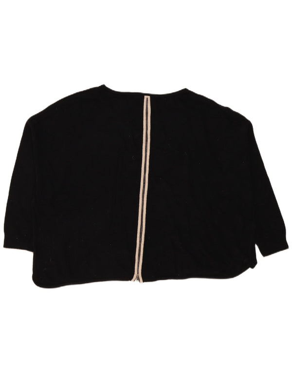 MINT VELVET Pull graphique à col bateau pour femme UK 16 Large Noir