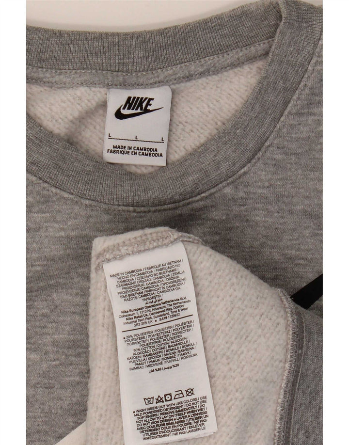 Nike Sweat-shirt graphique pour homme en coton gris Taille L