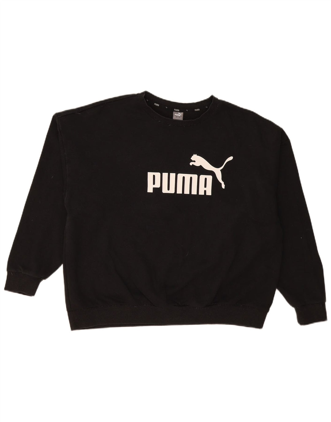 Puma Sweat-shirt graphique pour homme en coton noir 3XL