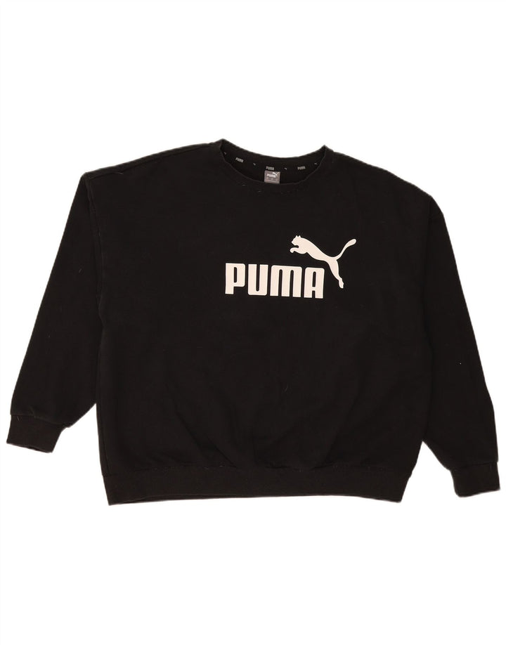 Puma Sweat-shirt graphique pour homme en coton noir 3XL