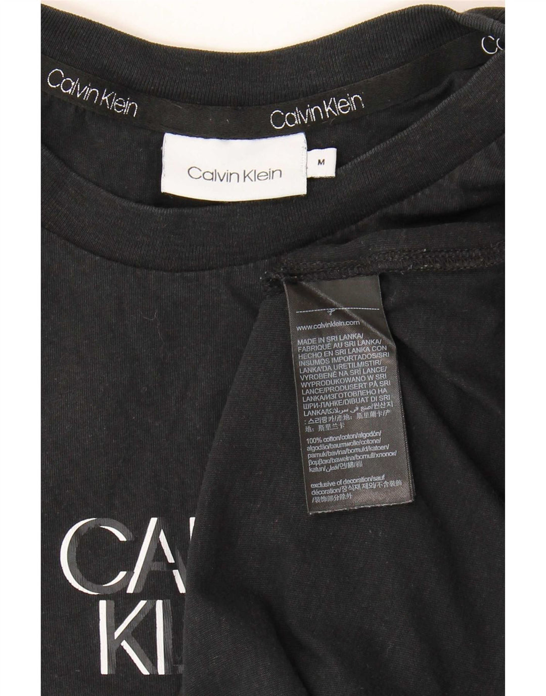 Calvin Klein T-Shirt Graphique Homme Noir Moyen Coton