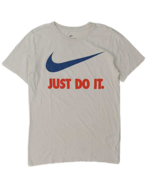 Nike T-shirt graphique coupe athlétique pour homme, petit, en coton blanc