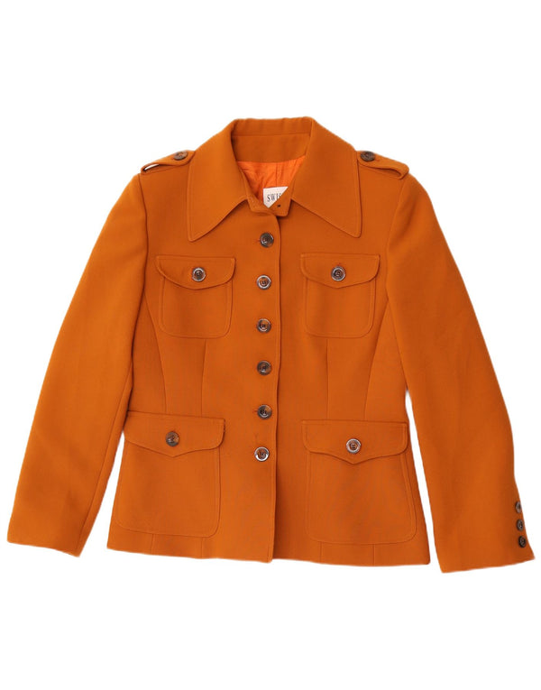 Swish Veste blazer militaire à 6 boutons pour femme IT 46 Large Marron Polyester