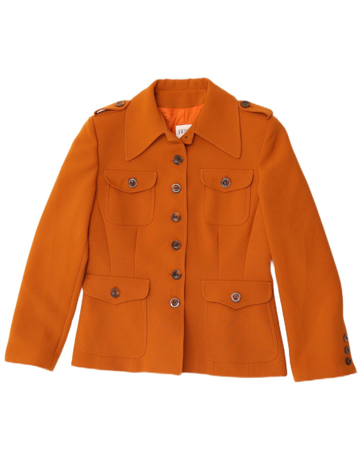 Swish Veste blazer militaire à 6 boutons pour femme IT 46 Large Marron Polyester