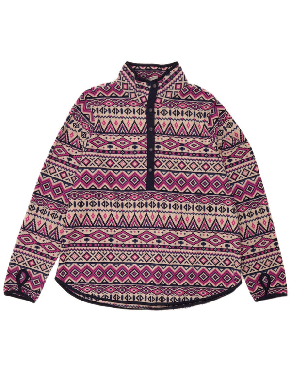 Tchibo Pull polaire à col boutonné pour femme UK 46 Large Fair Isle multicolore