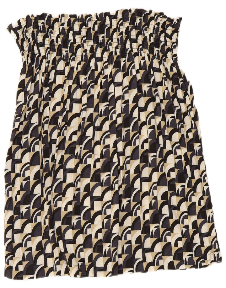 Benetton Femme Haut Sans Bretelles UK 8 Petit Géométrique Multicolore