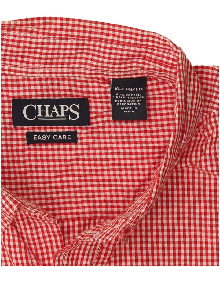 Chaps Chemise Homme Easy Care XL Rouge Vichy Coton