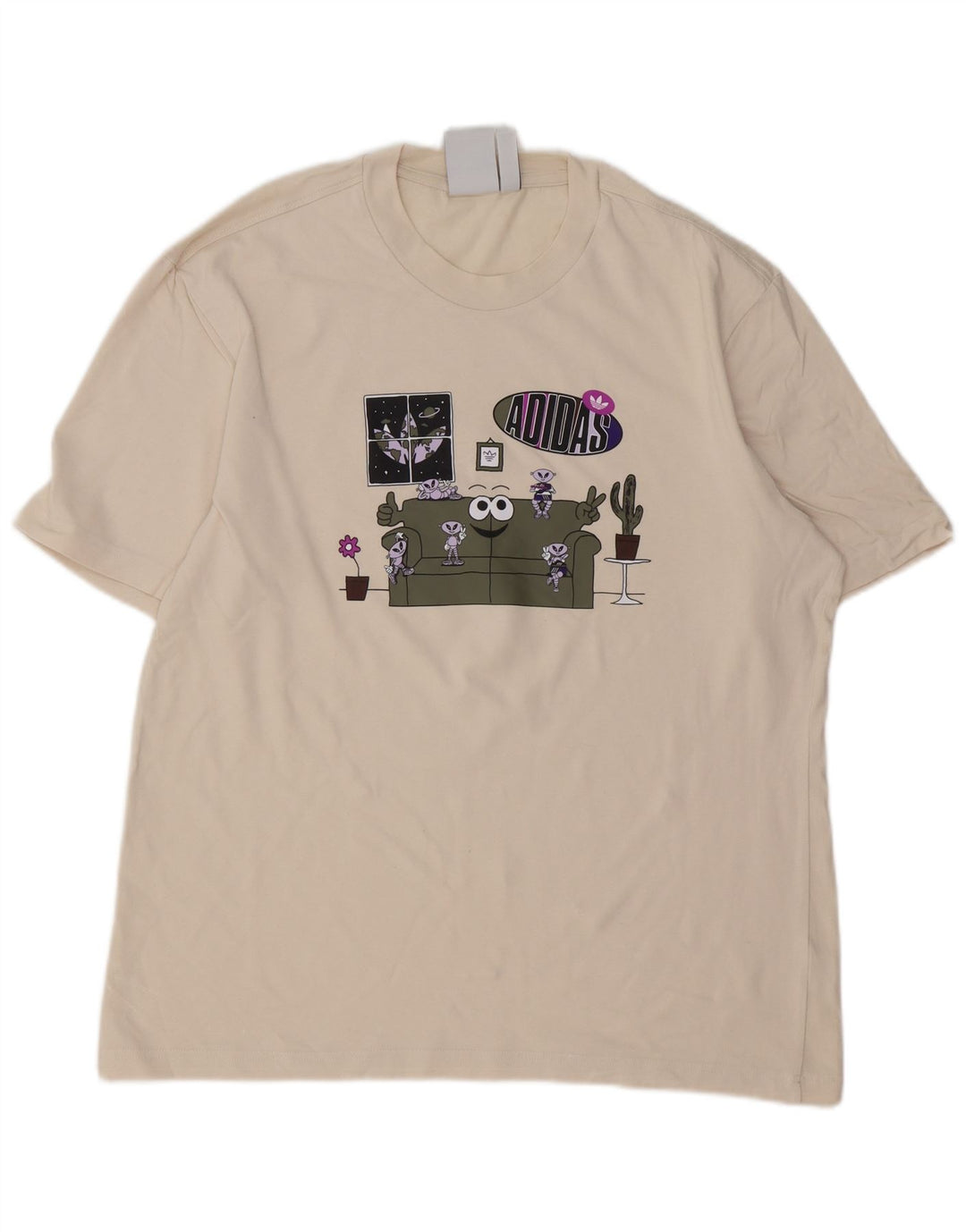 ADIDAS T-shirt graphique pour hommes, grand, blanc