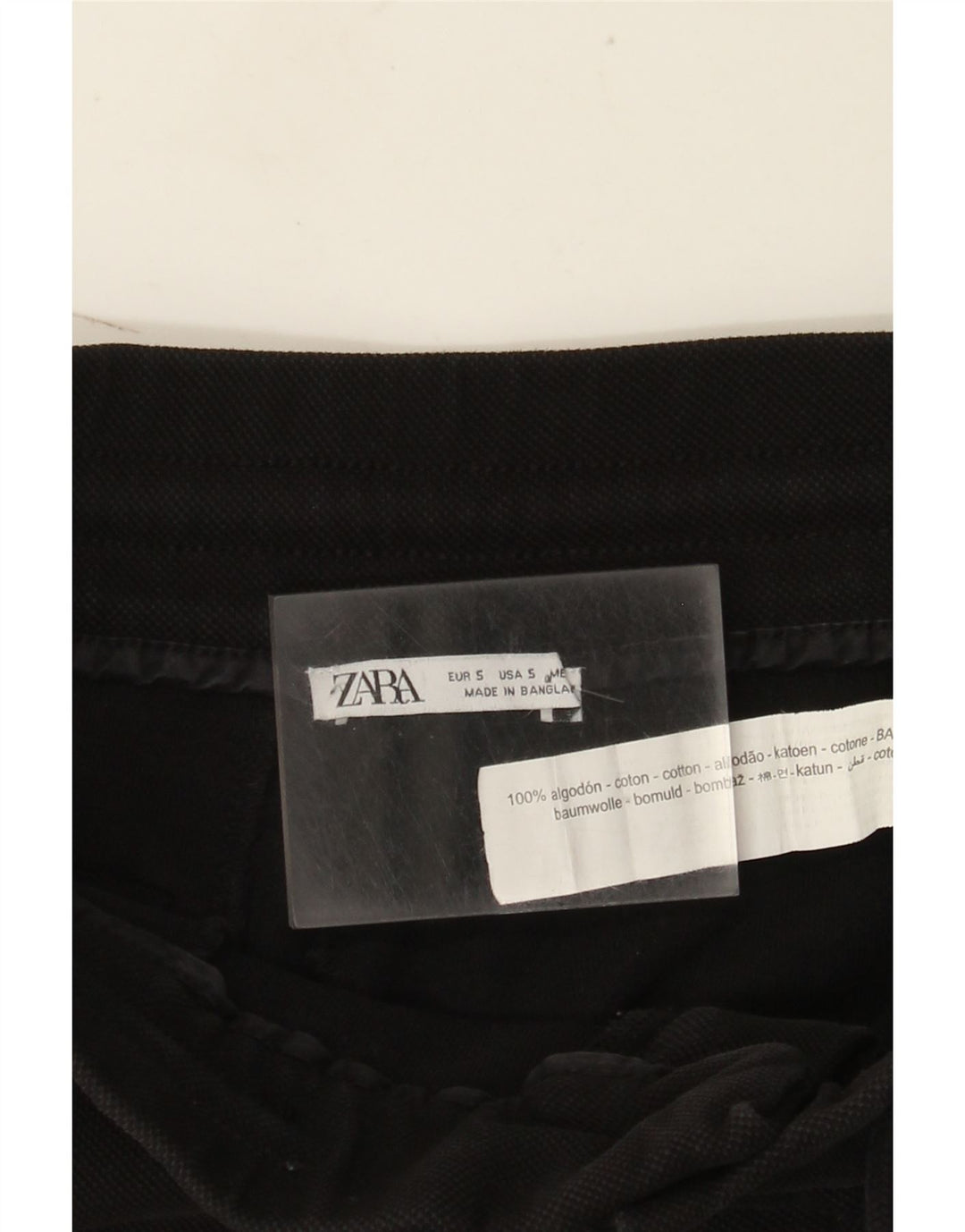 Zara Short Cargo Homme Petit W30 Coton Noir