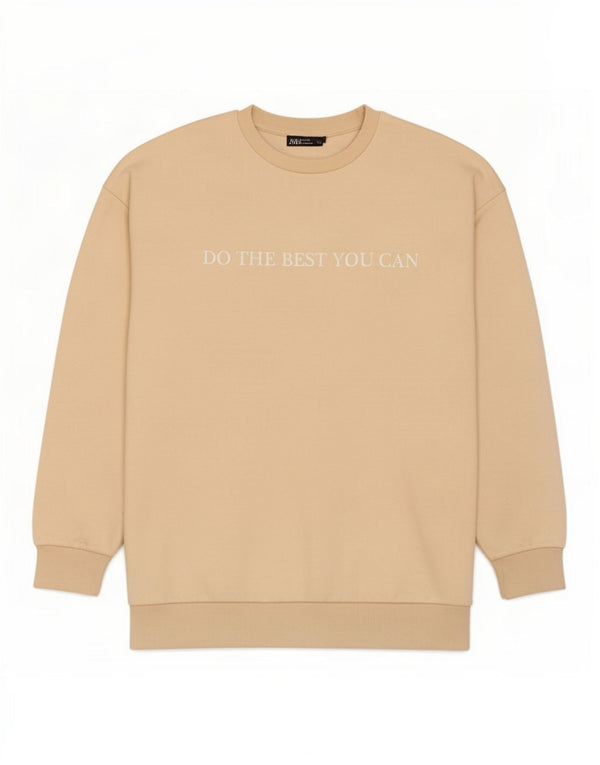 Zara Womens Graphic Sweatshirt Jumper UK 10 Petit Coton Beige