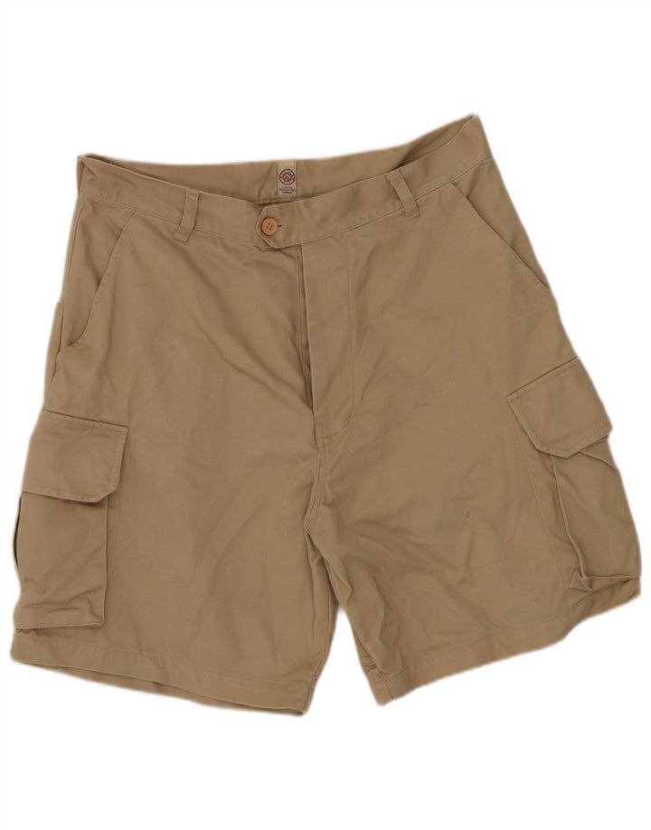 vintage Mens Regular Cargo Shorts W30 Moyen Kaki Coton