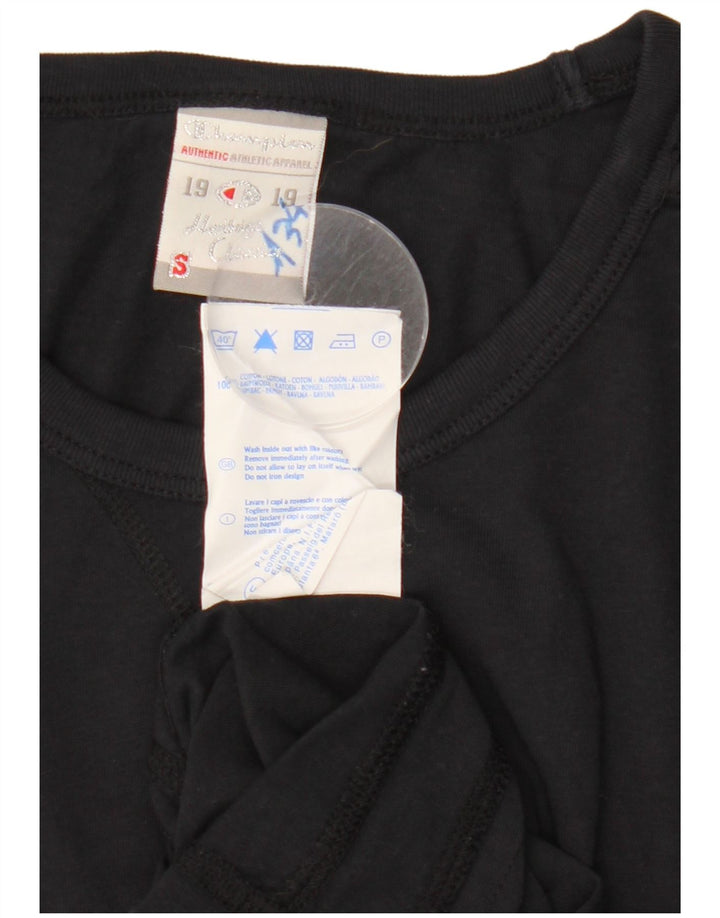 CHAMPION T-shirt graphique Heritage Classics pour femme UK 10 Small Noir