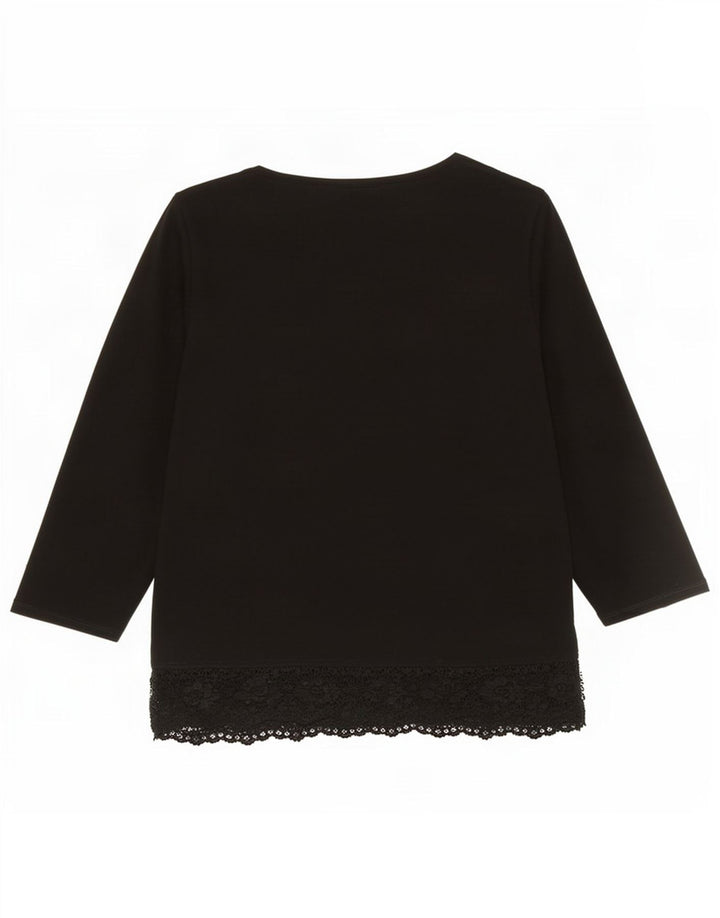 Marks & Spencer Chemisier à manches 3/4 pour femme UK 14 Medium Noir Viscose