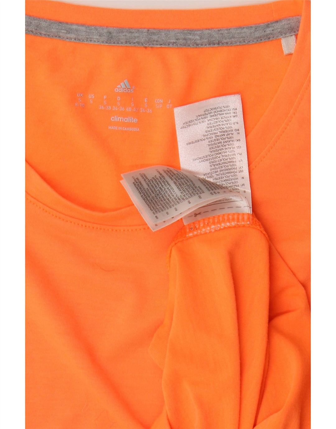 ADIDAS Womens Climalite T-Shirt Top UK 8/10 Small Orange Polyester Vintage Adidas and Second-Hand Adidas from Messina Hembry 