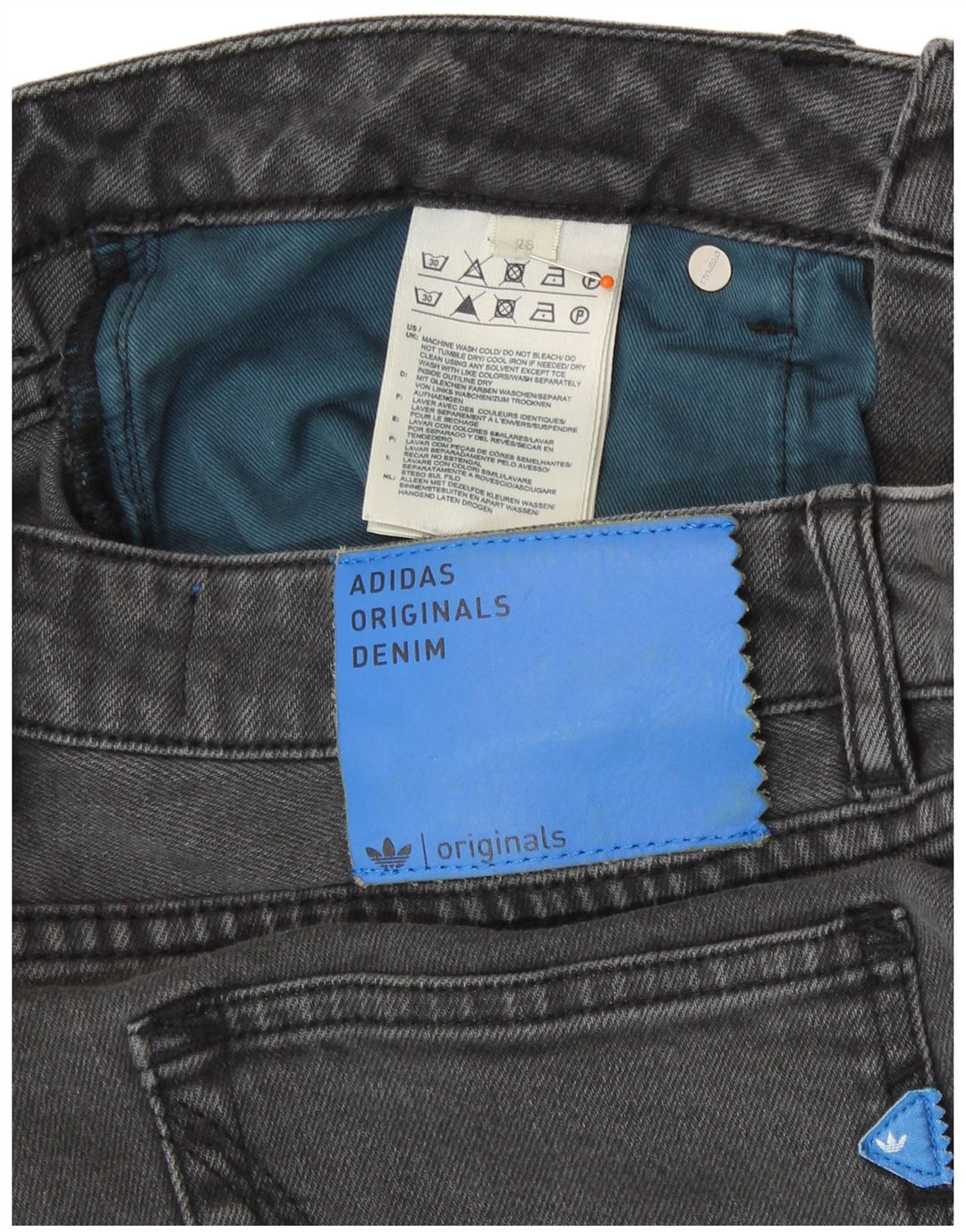 ADIDAS Short en jean femme W26 petit gris coton