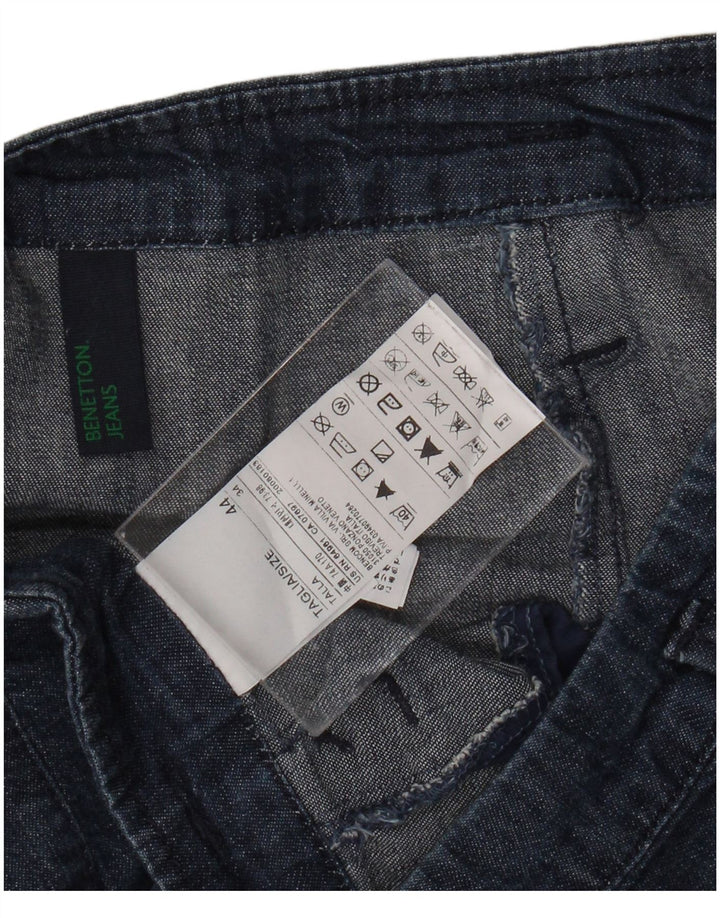 BENETTON Jupe en Jean Femme IT 44 Medium W30 Bleu Marine Coton