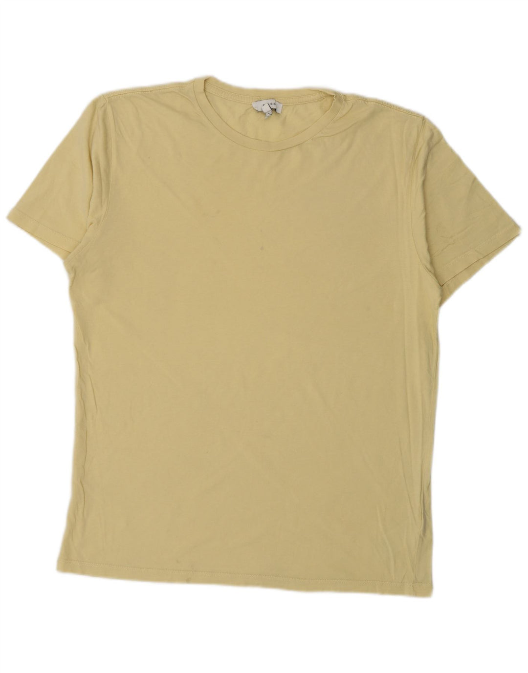 Reiss T-Shirt Top Jaune Moyen Coton Homme