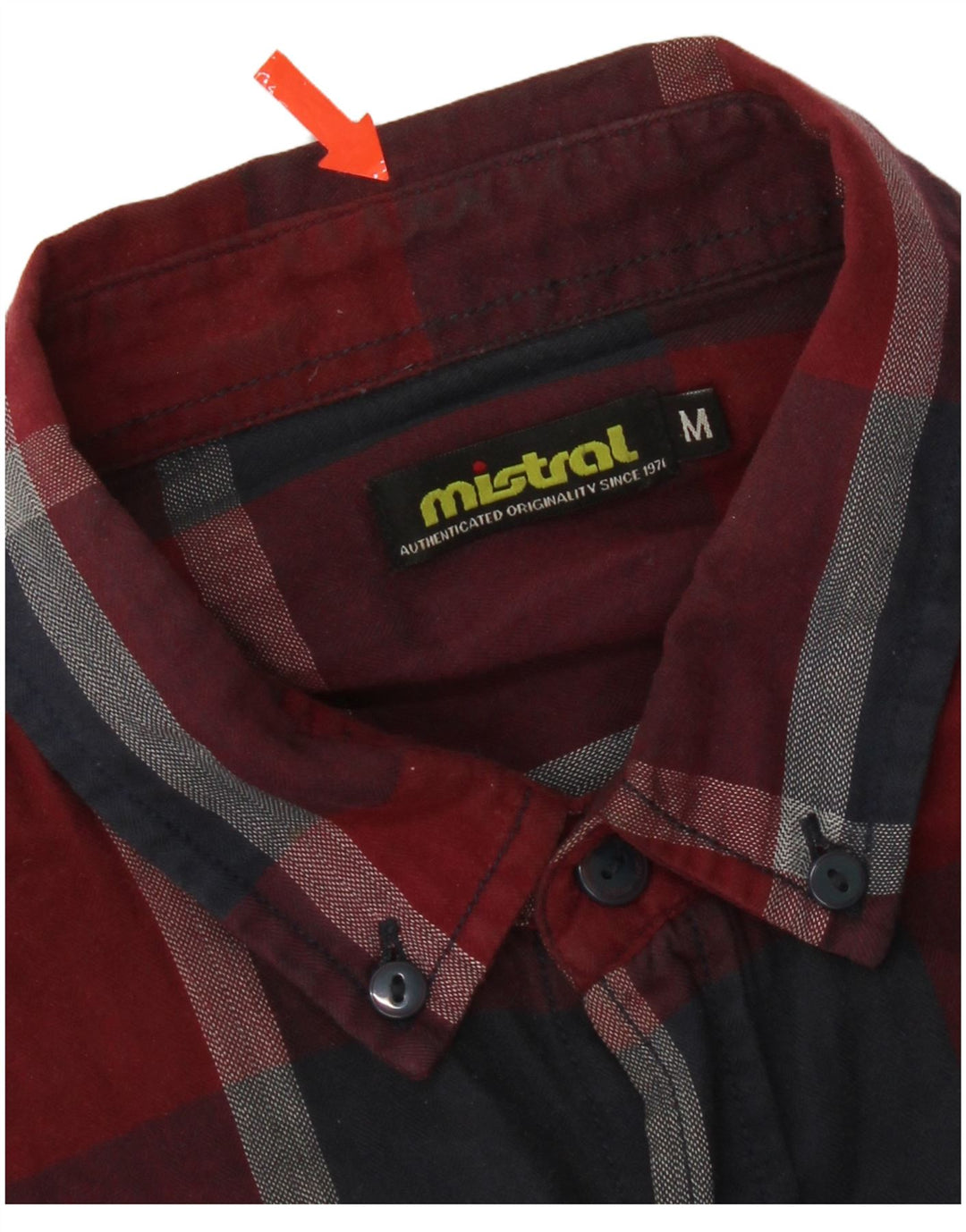 Chemise Homme Mistral Coton Carreaux Rouge Moyen