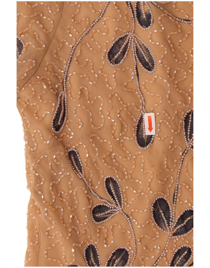 Jacques Vert Chemisier Femme Top UK 12 Medium Beige Floral Polyester