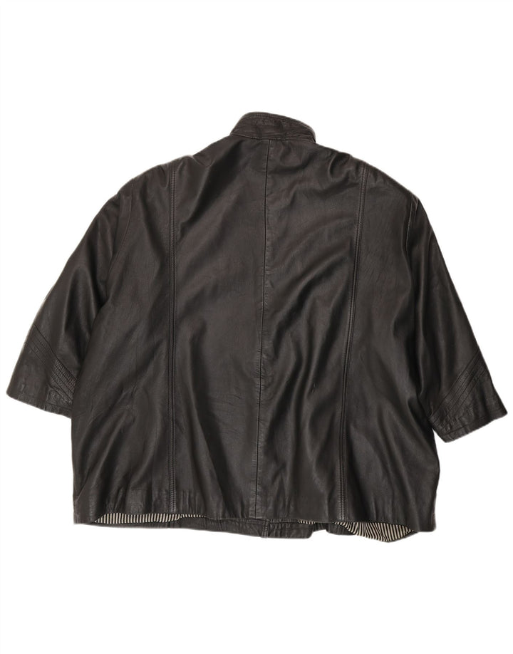 Max Moser Veste en cuir pour femme EU 56 6XL Cuir noir