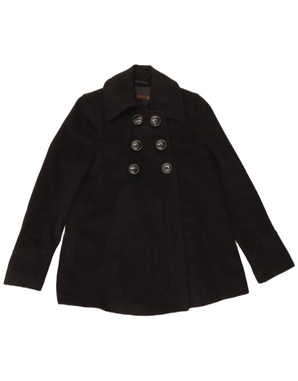Zara Femme Caban UK 8 Petit Acétate Noir