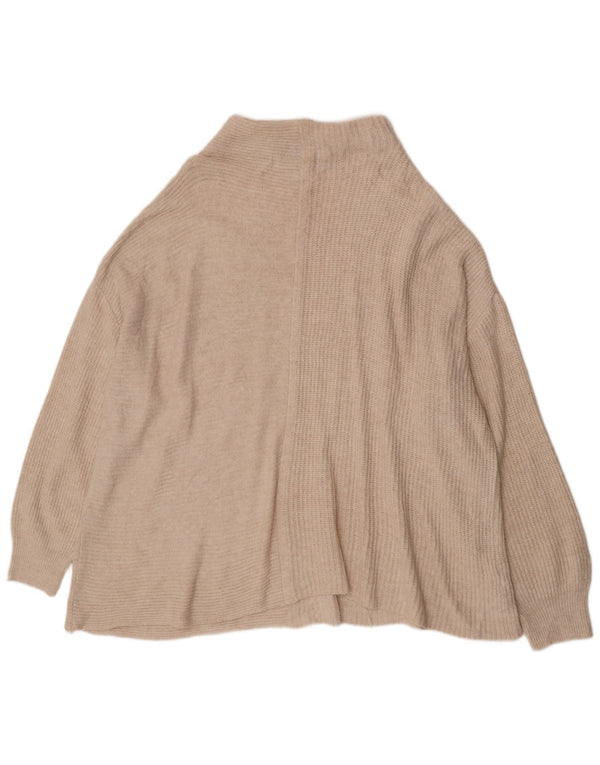 Topshop Pull surdimensionné à col roulé pour femme UK 14 Large Blanc cassé