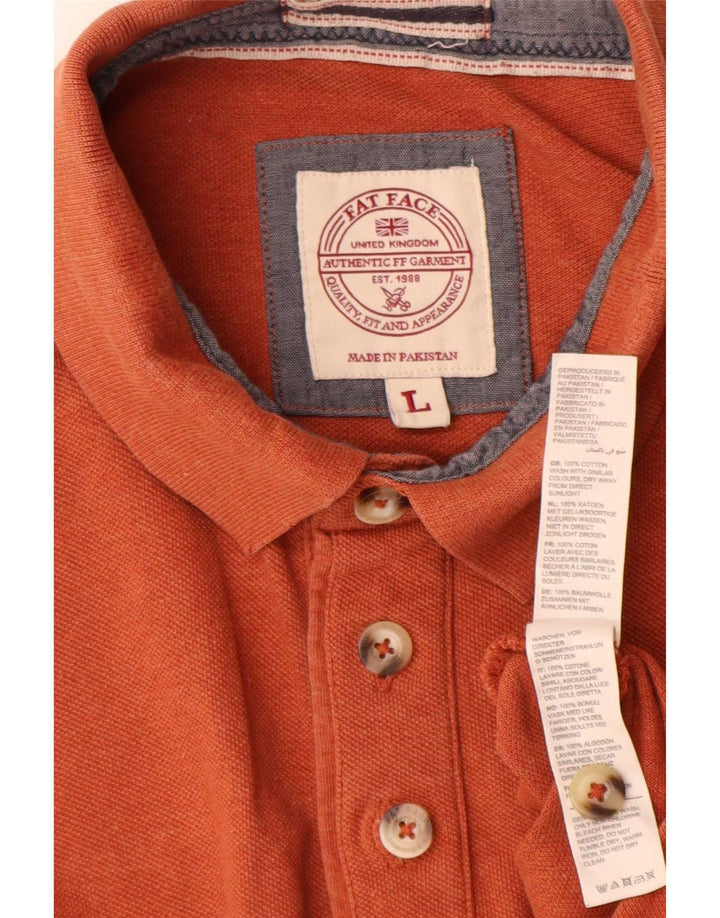 Fat Face Polo Homme Grand Orange Coton