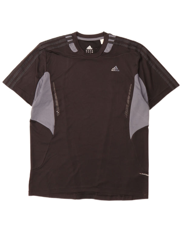 Adidas T-shirt pour homme en polyester color block Noir moyen
