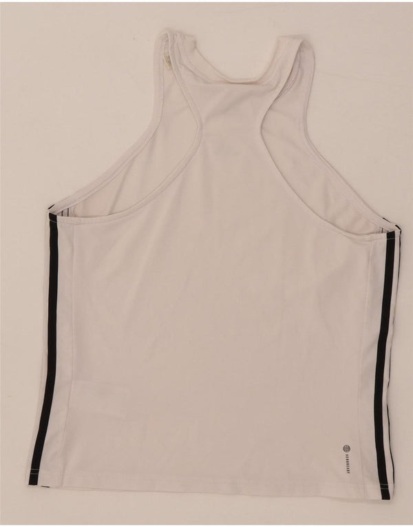 Adidas Femmes Aeroready Slim Fit Débardeur UK 14/16 Grand Blanc Polyester