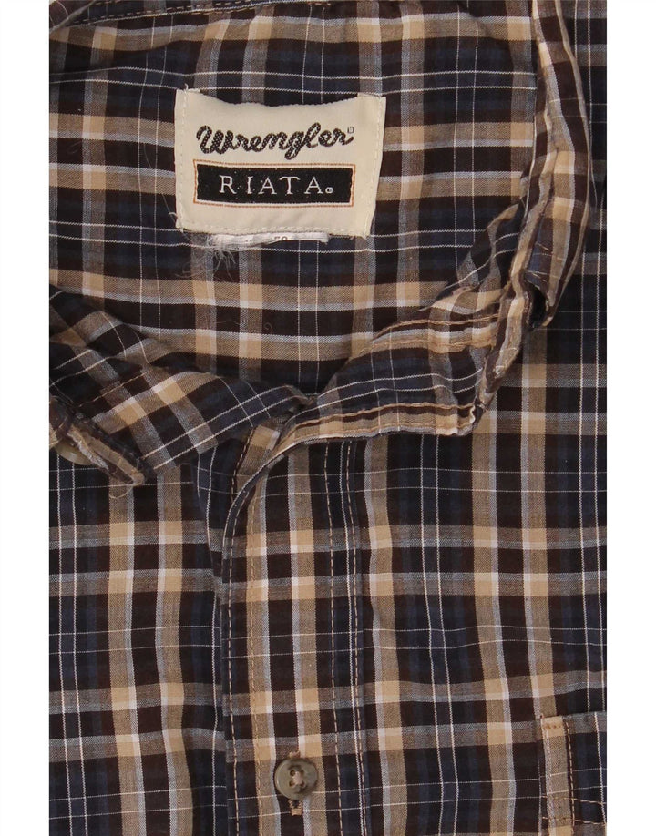 Wrangler Chemise en flanelle Riata pour homme à carreaux marron