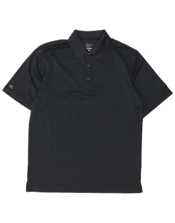 Greg Norman Mens Polo Shirt Small Black Polyester