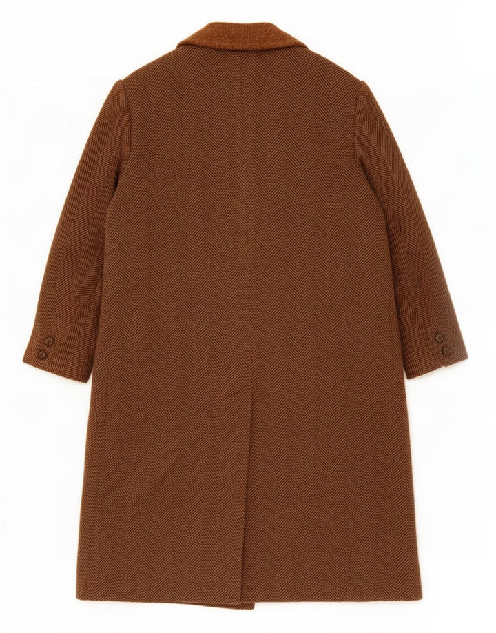 vintage Mens Overcoat UK 40 Grand Chevron Brun