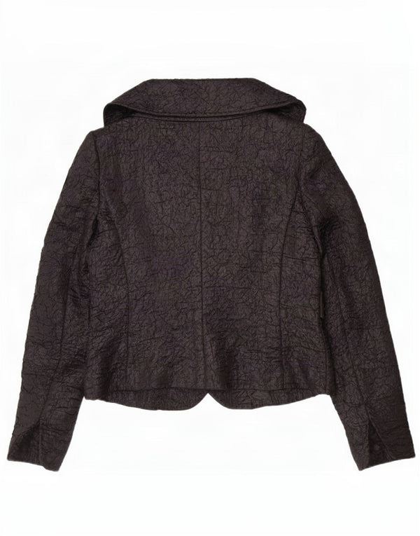 Max Mara Veste blazer courte ouverte pour femme UK 12 Noir moyen Polyester
