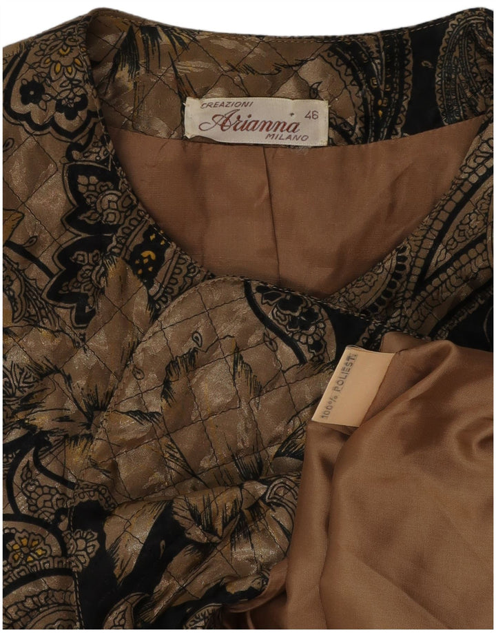 ARIANNA Veste blazer matelassée à 5 boutons pour femme IT 46 Grand motif cachemire marron
