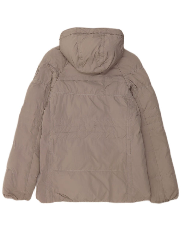 Napapijri Veste matelassée à capuche pour femme UK 10 Small Gris Polyester