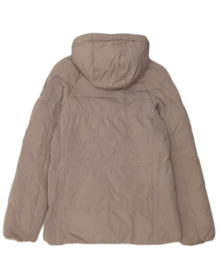 Napapijri Veste matelassée à capuche pour femme UK 10 Small Gris Polyester