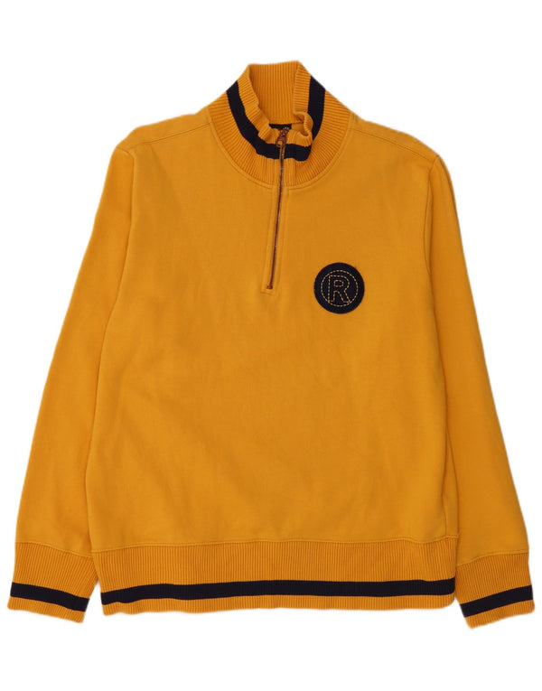 Lee Sweat-shirt graphique à col zippé pour homme en coton jaune 2XL