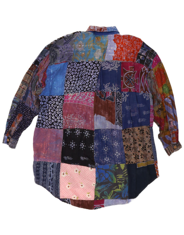 We Be Bop Robe chemise surdimensionnée pour femme UK 18 XL Patchwork multicolore