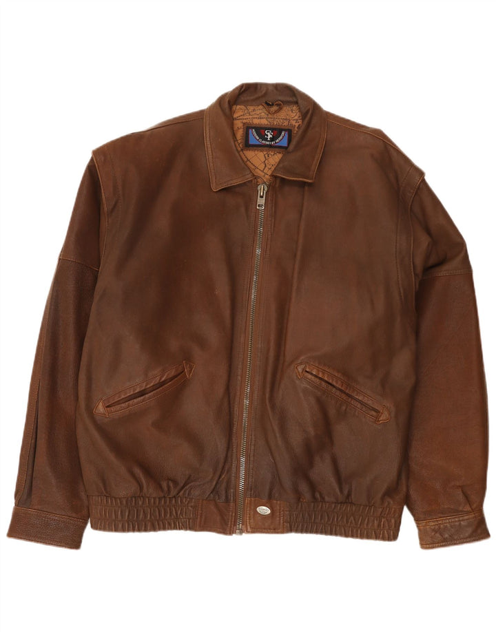 Herrford Veste en cuir bomber pour homme EU 54 2XL Cuir marron