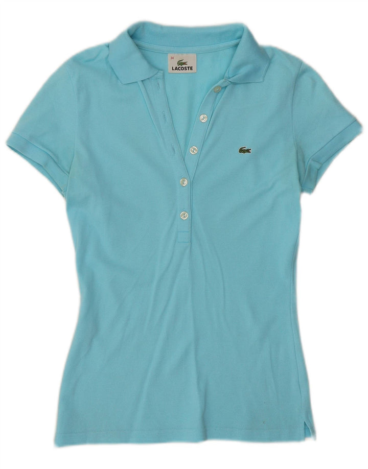 Lacoste Polo Femme Taille 34 Petit Bleu Coton
