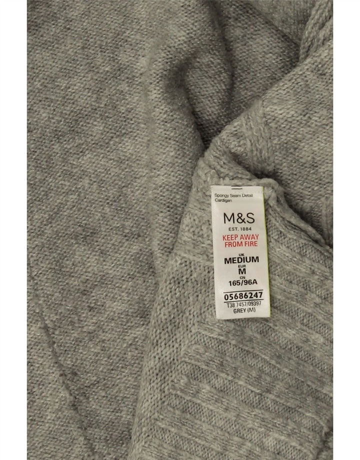 Marks & Spencer Pull cardigan long pour femme UK 14 Gris moyen