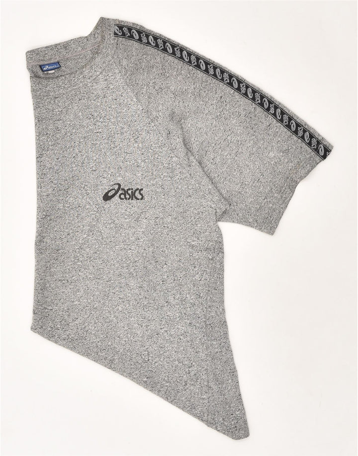 ASICS Womens T-Shirt Top XL Grey Flecked Cotton Vintage Asics and Second-Hand Asics from Messina Hembry 