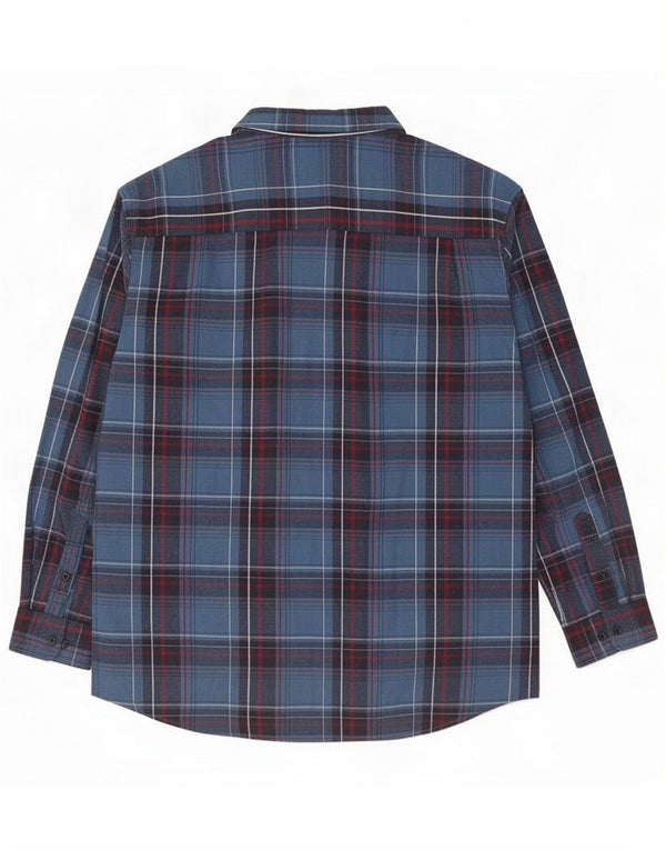 Atlas For Men Mens Flannel Shirt 4XL Blue Check Cotton