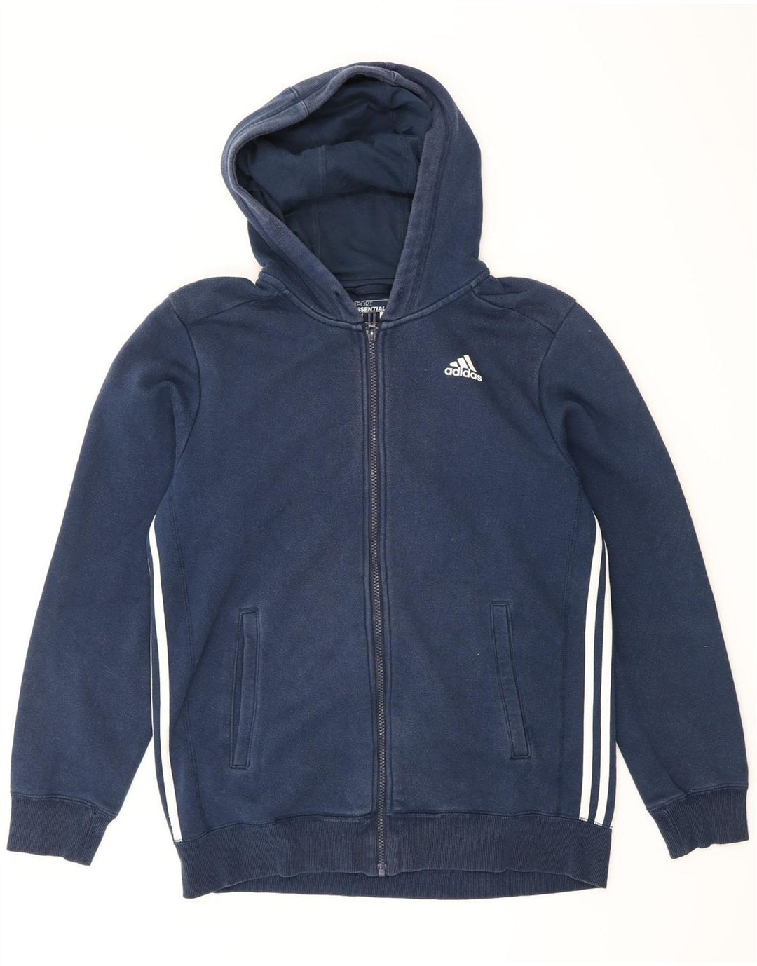ADIDAS Pull à capuche zippé pour homme en coton bleu marine moyen