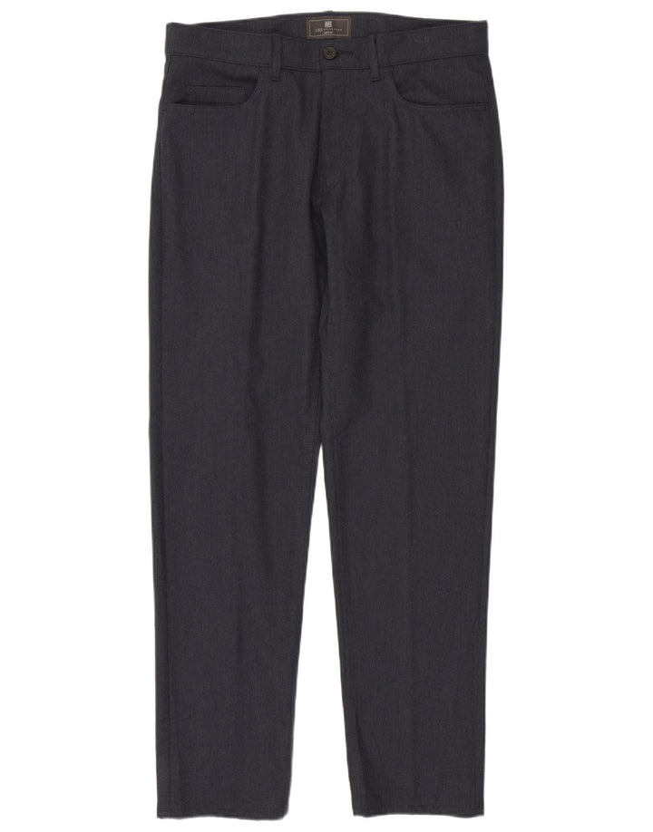 Marks & Spencer Pantalon de costume droit pour homme W34 L33 Bleu marine Polyester