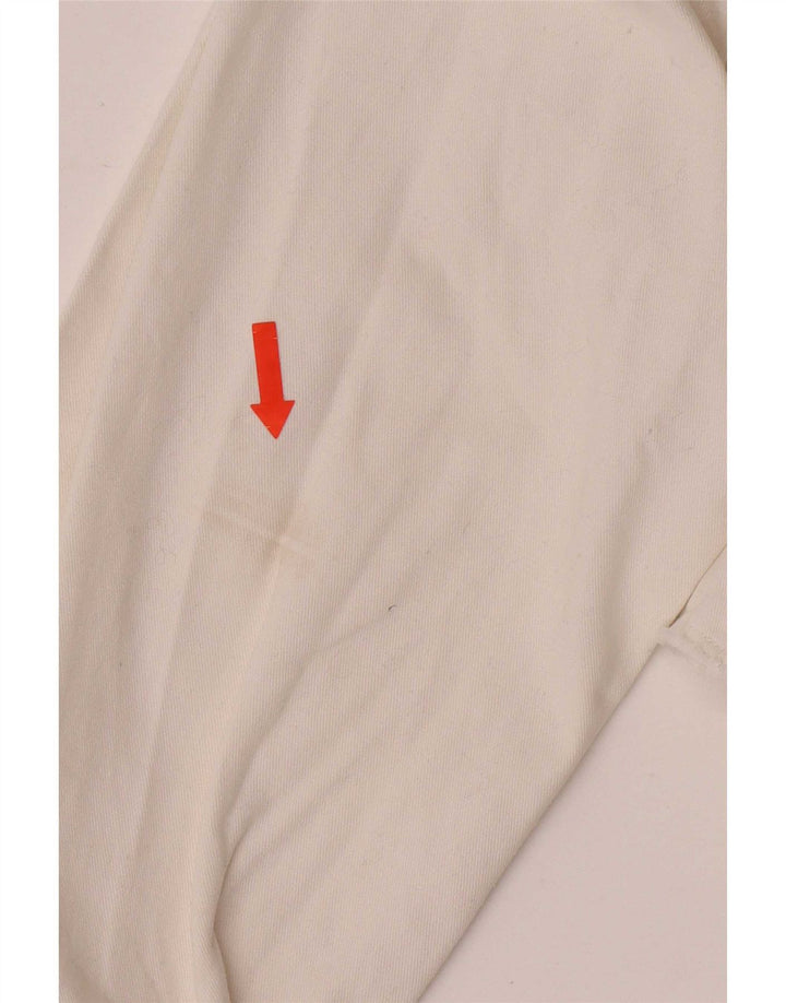 veste en denim crop femme vintage UK 10 petit coton blanc