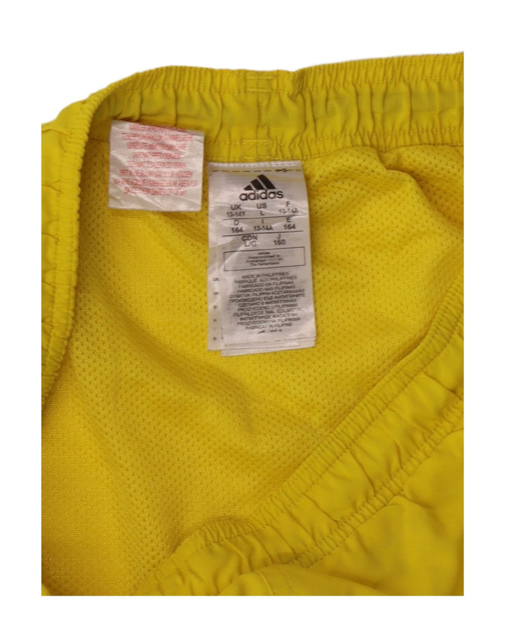 ADIDAS Boys Graphic Sport Shorts 13-14 Years  Yellow Polyester Vintage Adidas and Second-Hand Adidas from Messina Hembry 