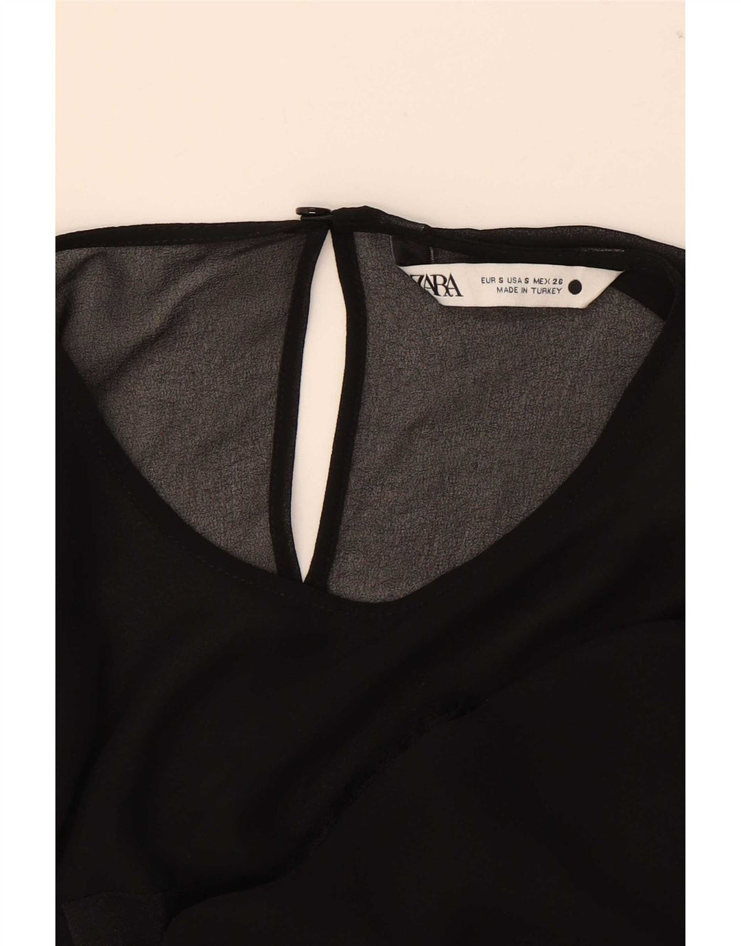 Zara Chemisier à manches longues pour femme UK 10 Petit Noir Polyester